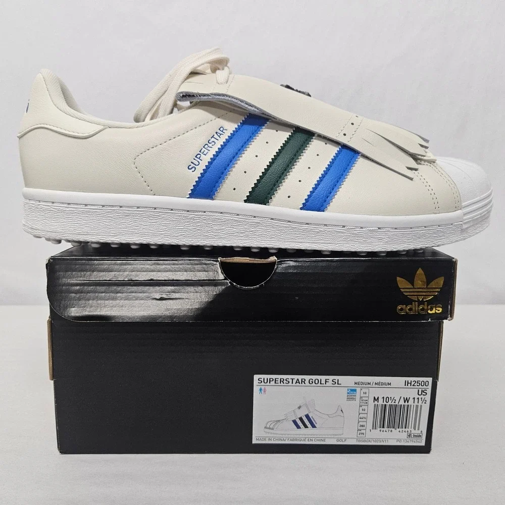 Adidas Superstar Golf SL Spikeless Shoes IH2500 White Green Blue Men's Size 10.5